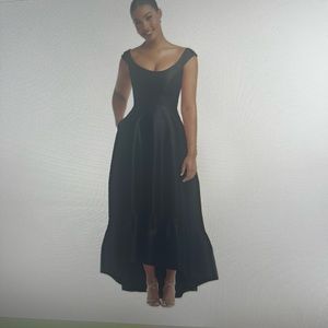 Dessy D837 black satin twill